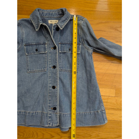 Madewell Northward Cropped Military Denim Jacket XS - Picture 8 of 9